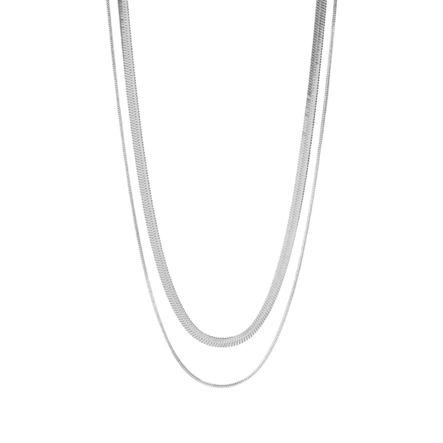 Herringbone & Snake Layered Chain