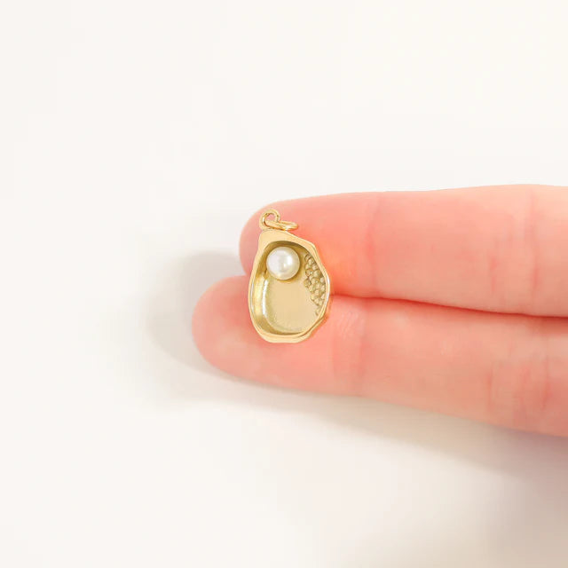 Seashell with Pearl Charm