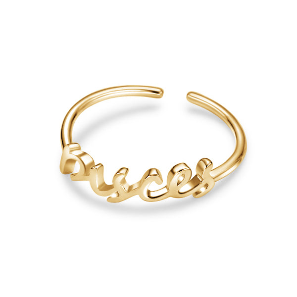 Zodiac Script Stacking Ring