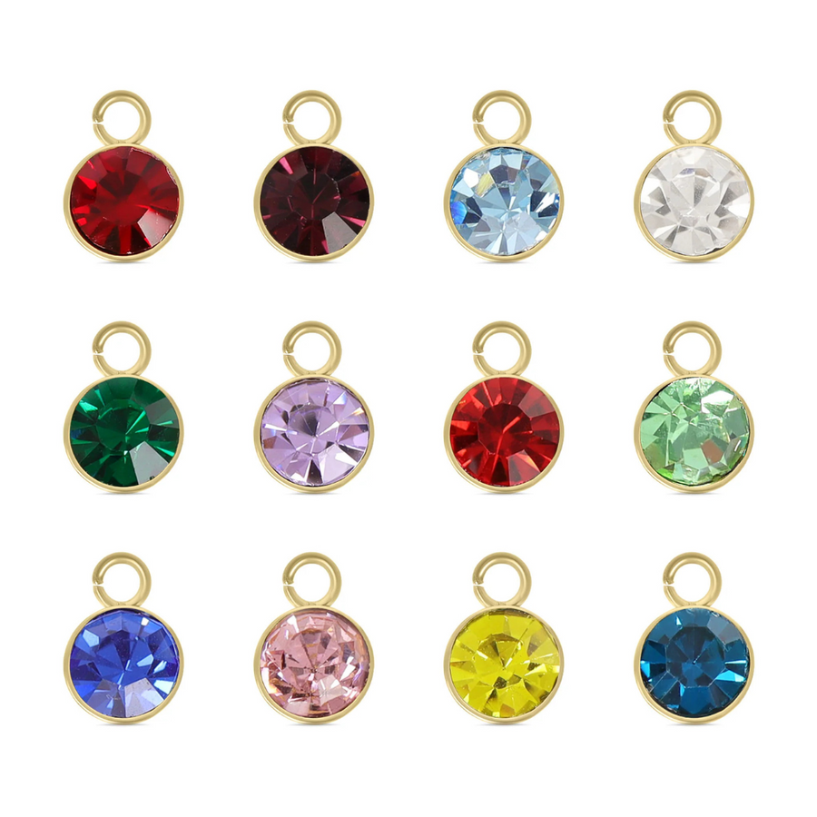 CZ Birthstone Charm- Gold