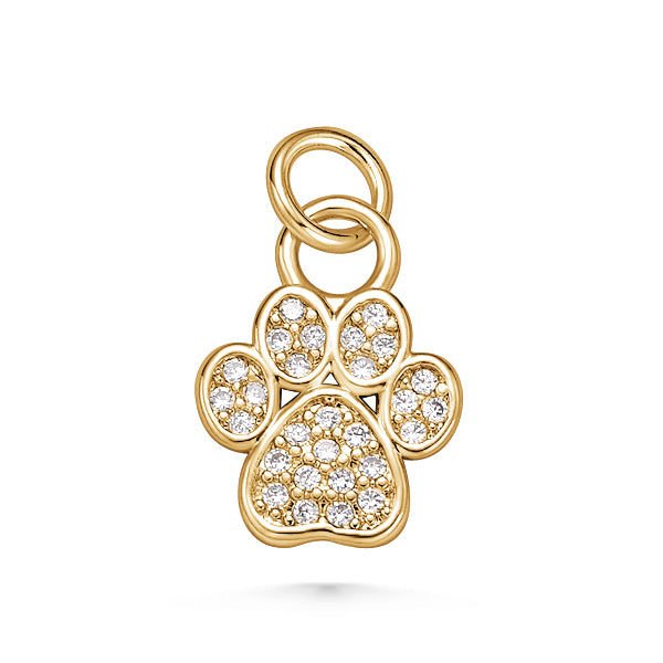 CZ Dog Paw Charm