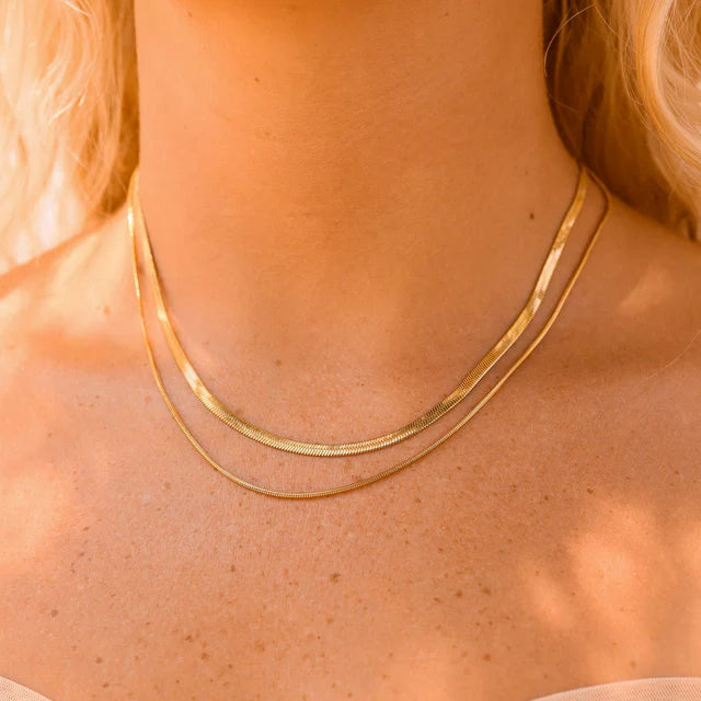 Herringbone & Snake Layered Chain