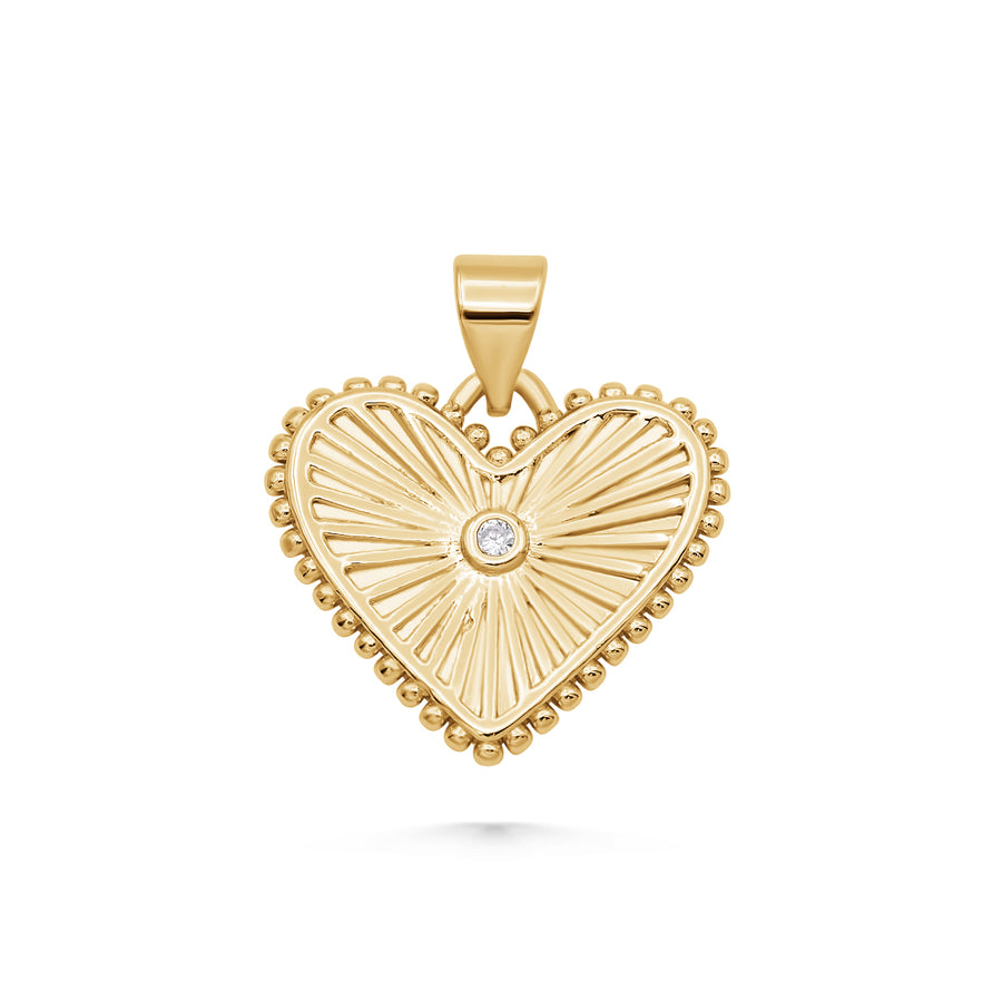CZ Heart Burst Charm