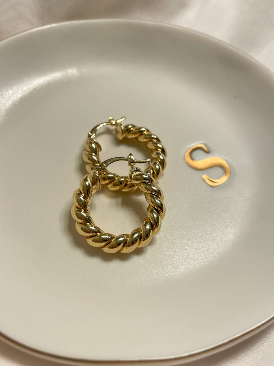 Cinnamon Twist Huggie Hoops