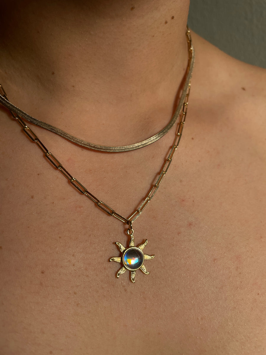 Moonstone Sun Charm